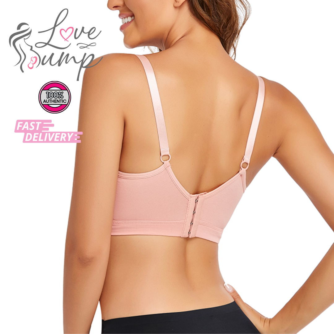 Love Bump - ToughMomma Wennessa Lacey Crossover Wireless Nursing Bra