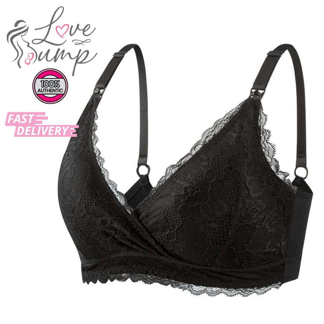 Love Bump - ToughMomma Wennessa Lacey Crossover Wireless Nursing Bra