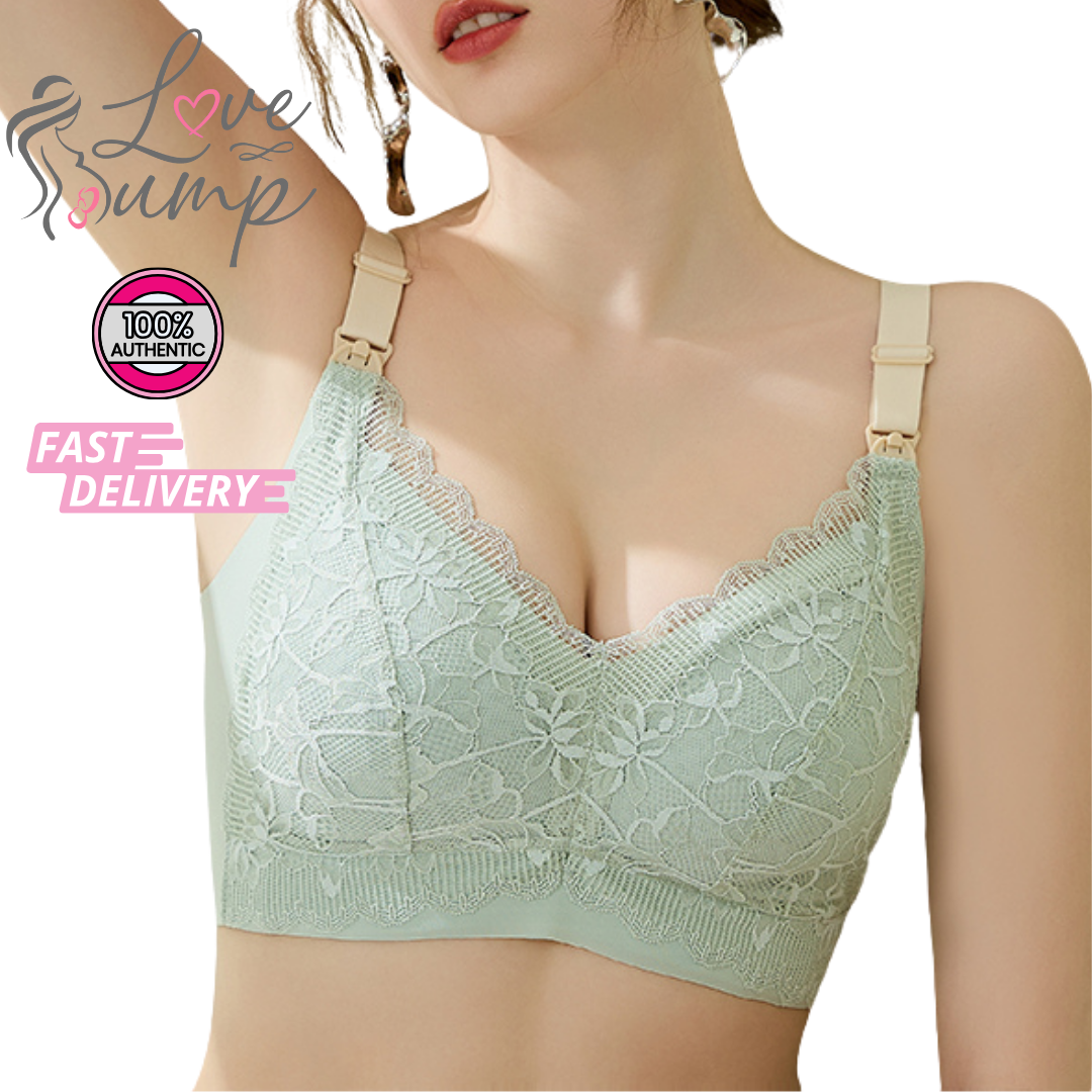 Love Bump - ToughMomma Arielle Sexy Lace Wireless Nursing Bra for PLUS SIZE