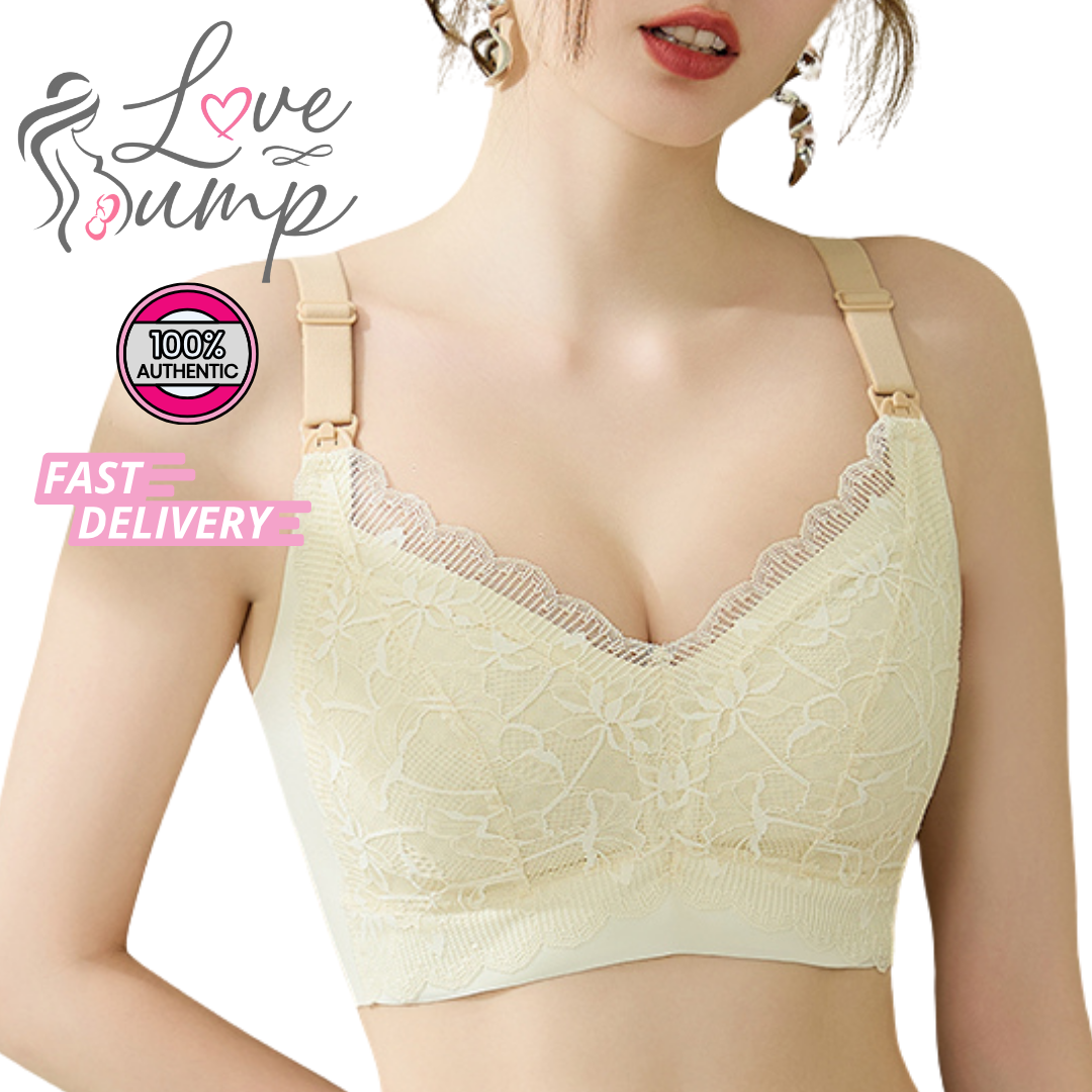 Love Bump - ToughMomma Arielle Sexy Lace Wireless Nursing Bra for PLUS SIZE
