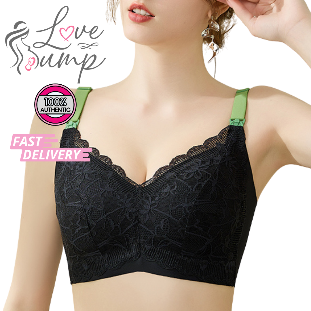 Love Bump - ToughMomma Arielle Sexy Lace Wireless Nursing Bra for PLUS SIZE