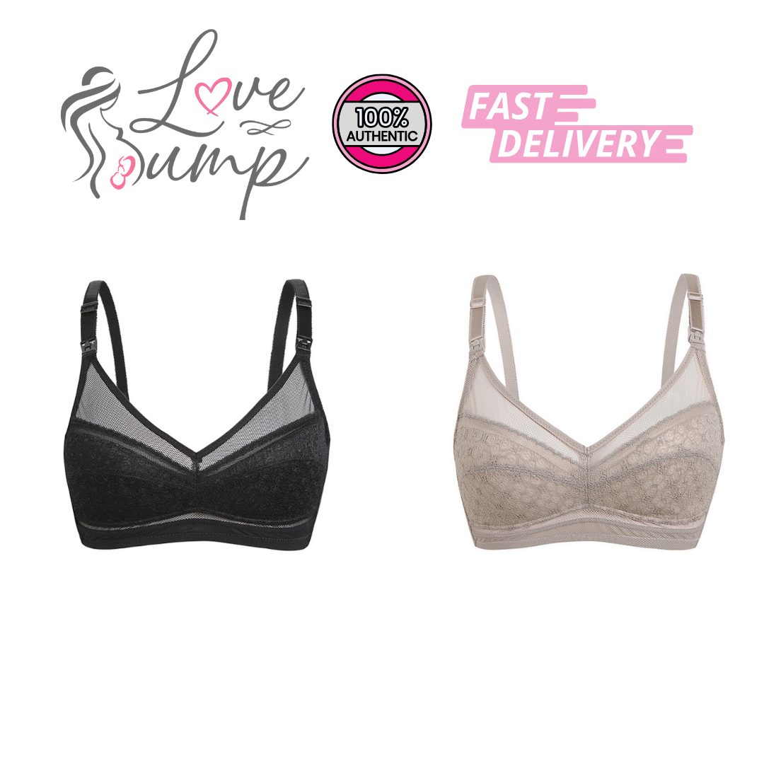 Love Bump - ToughMomma Cassandra Sexy Lace Wireless Nursing Bra for PLUS SIZE