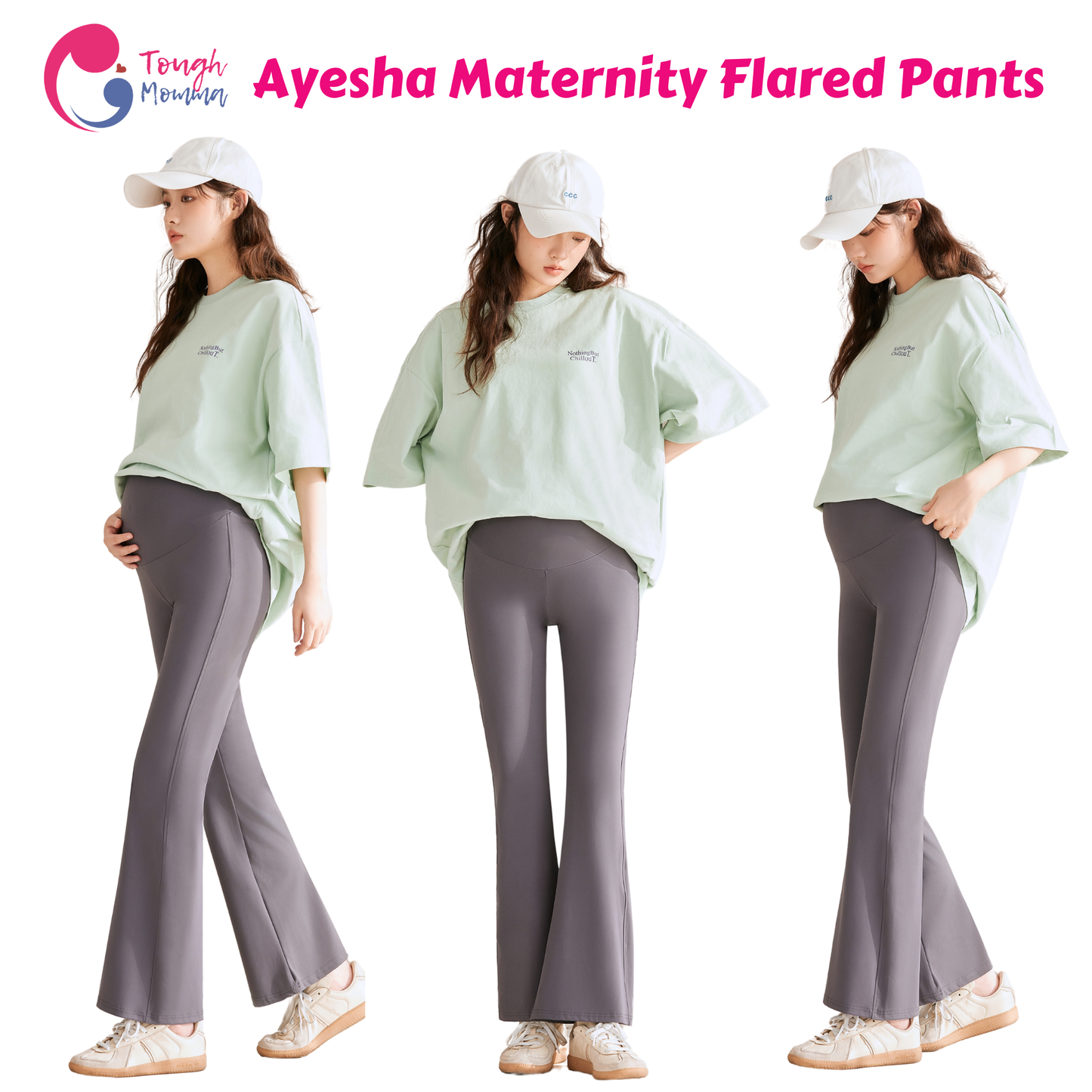 Love Bump - ToughMomma Ayesha Over The Bump Maternity Flared Pants