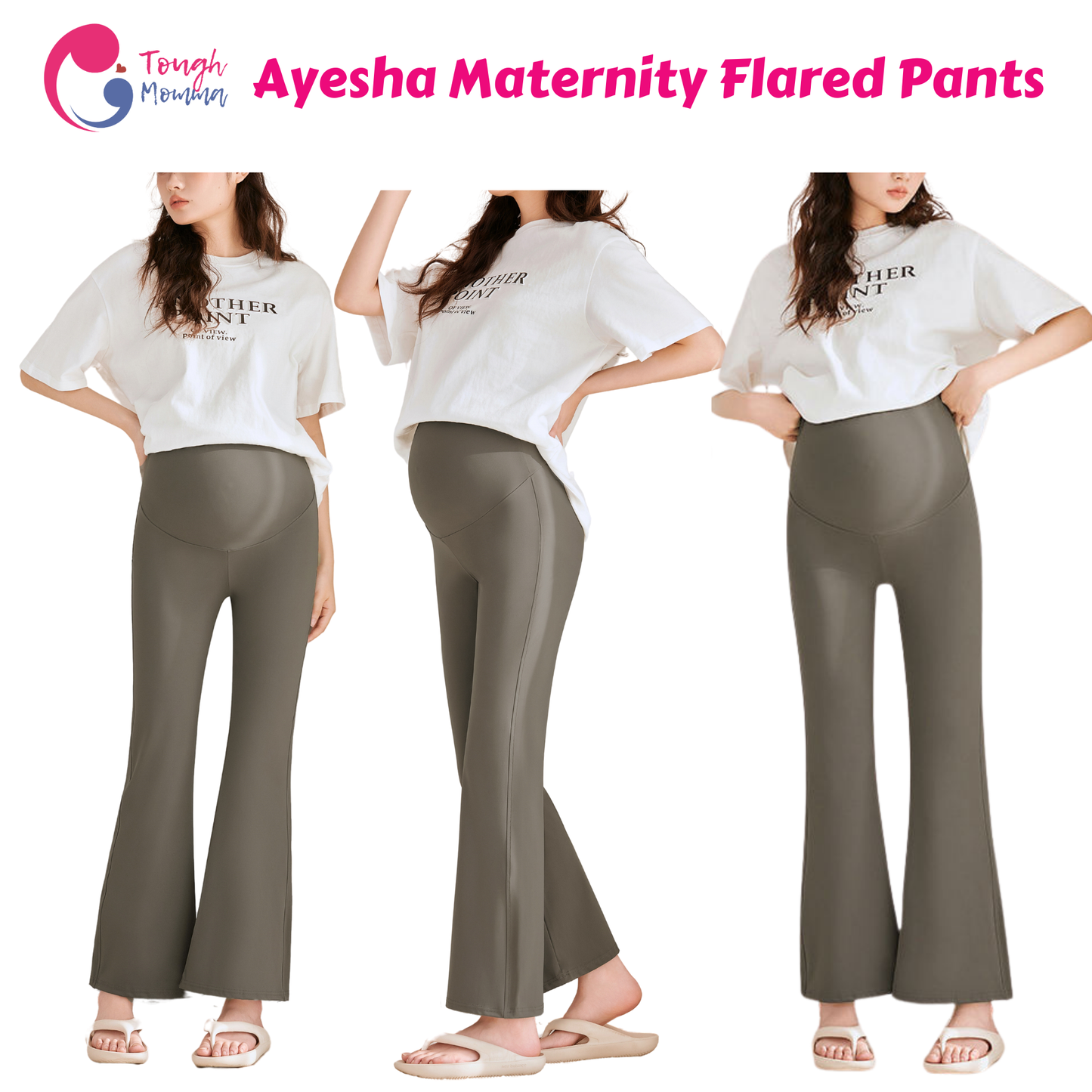 Love Bump - ToughMomma Ayesha Over The Bump Maternity Flared Pants