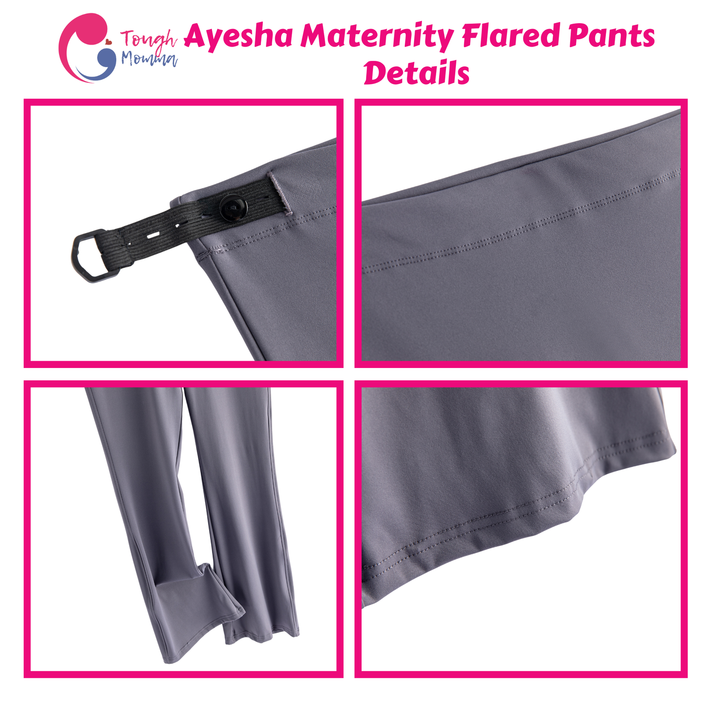 Love Bump - ToughMomma Ayesha Over The Bump Maternity Flared Pants