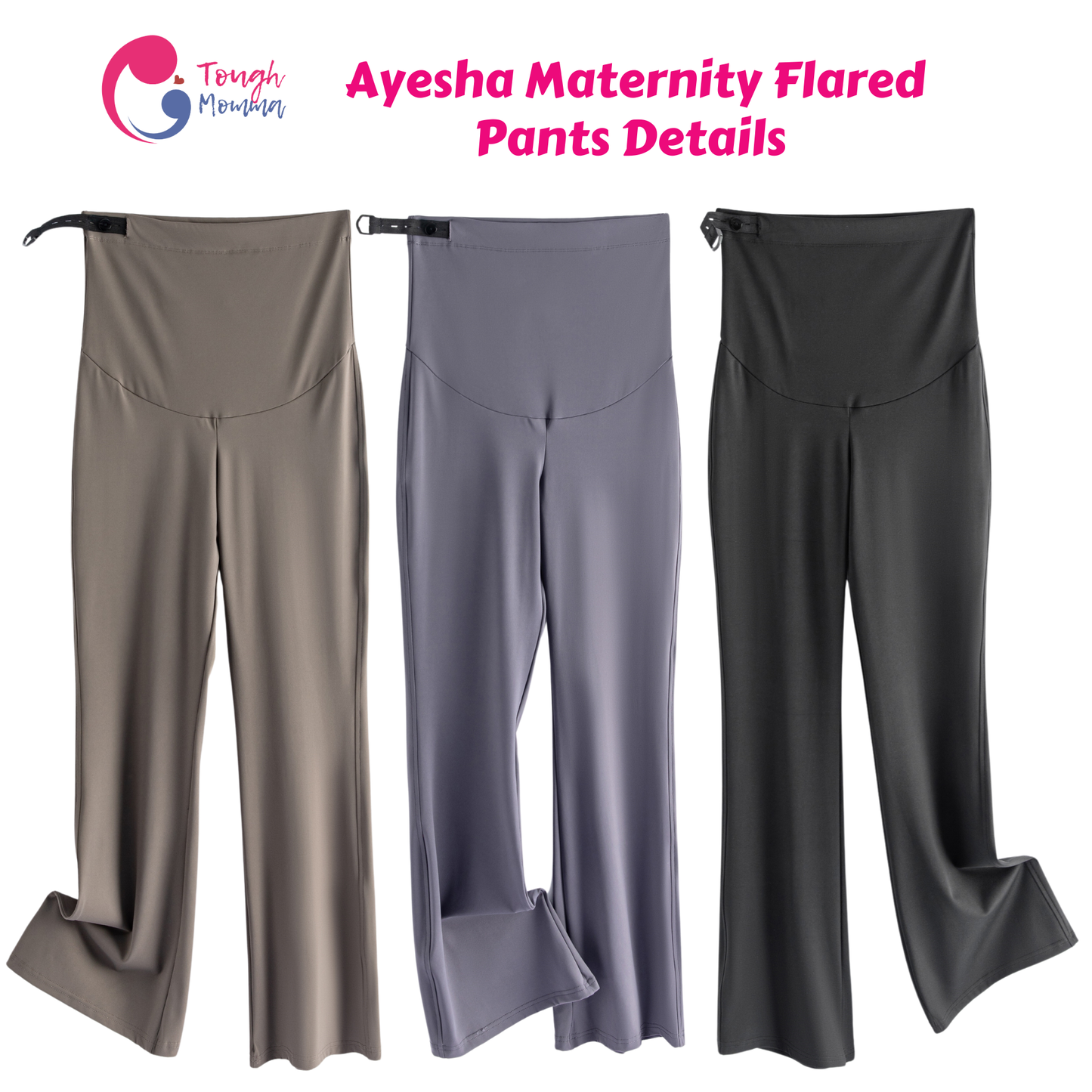 Love Bump - ToughMomma Ayesha Over The Bump Maternity Flared Pants