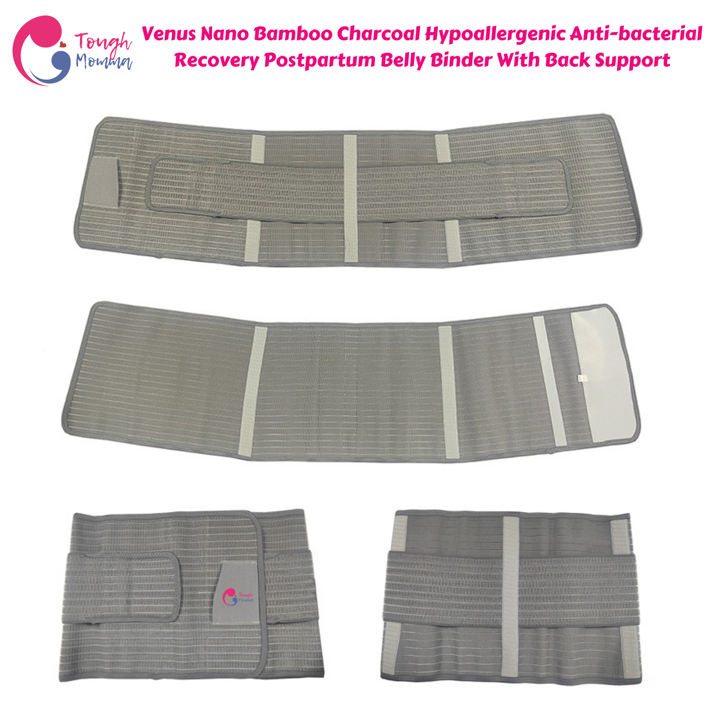 Love Bump - ToughMomma Venus Nano Bamboo Charcoal Recovery Postpartum Belly Binder With Back Support