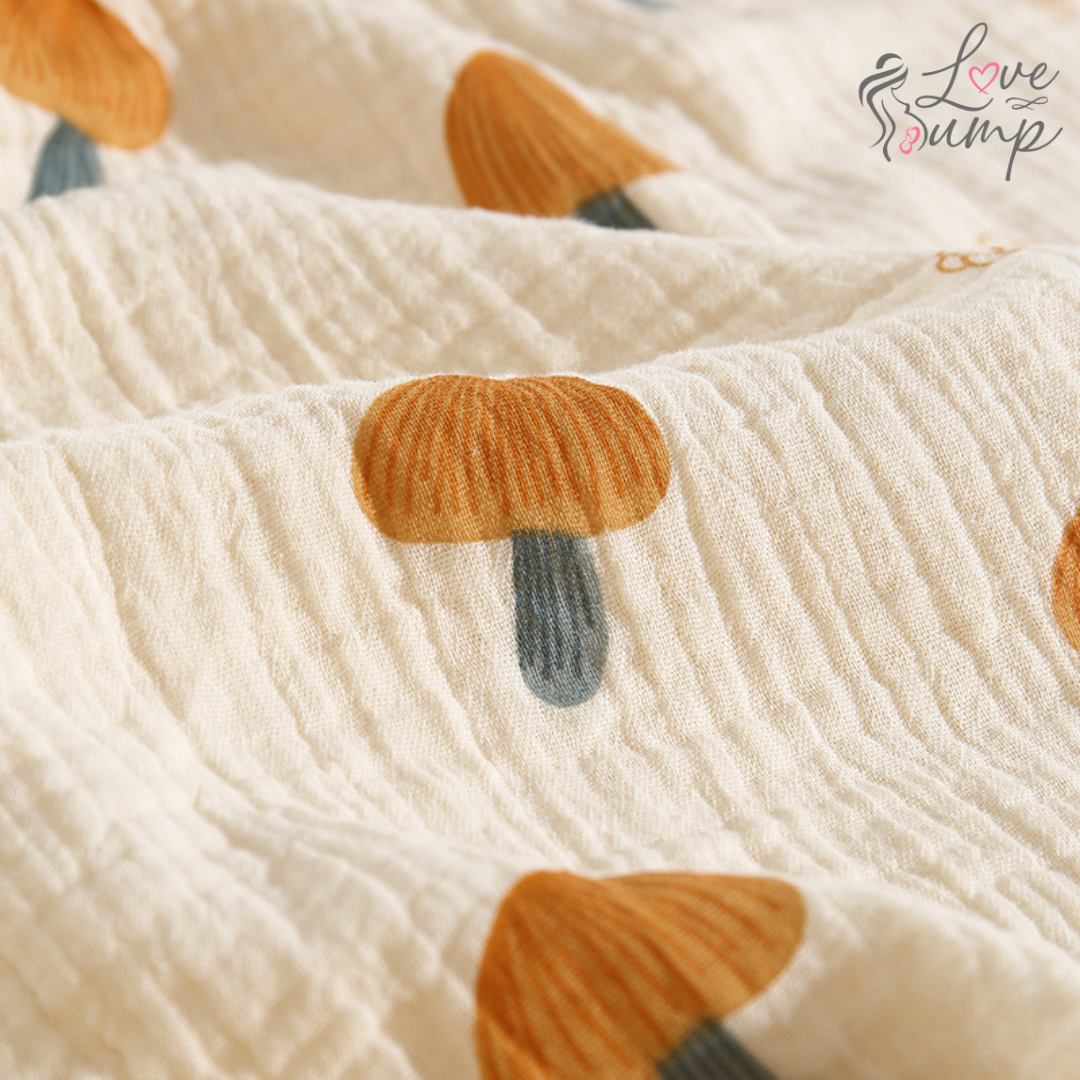 Love Bump - ToughMomma Brielle Bamboo Muslin Cotton Receiving Blanket/Towel (0-2 years old)