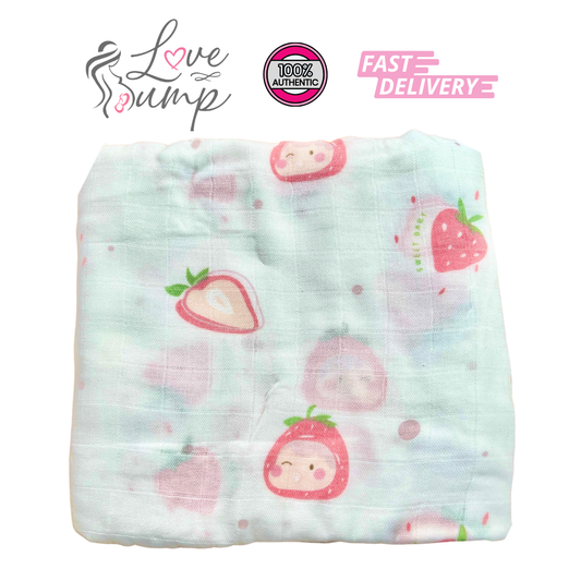 Love Bump - ToughMomma Sweet Briseis Organic Bamboo GOTS - Muslin Swaddle Blanket (2 layers)- MULTIPLE PRINTS