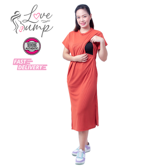 Love Bump - ToughMomma Yumi Maternity Nursing T- Shirt Dress S - 2XL