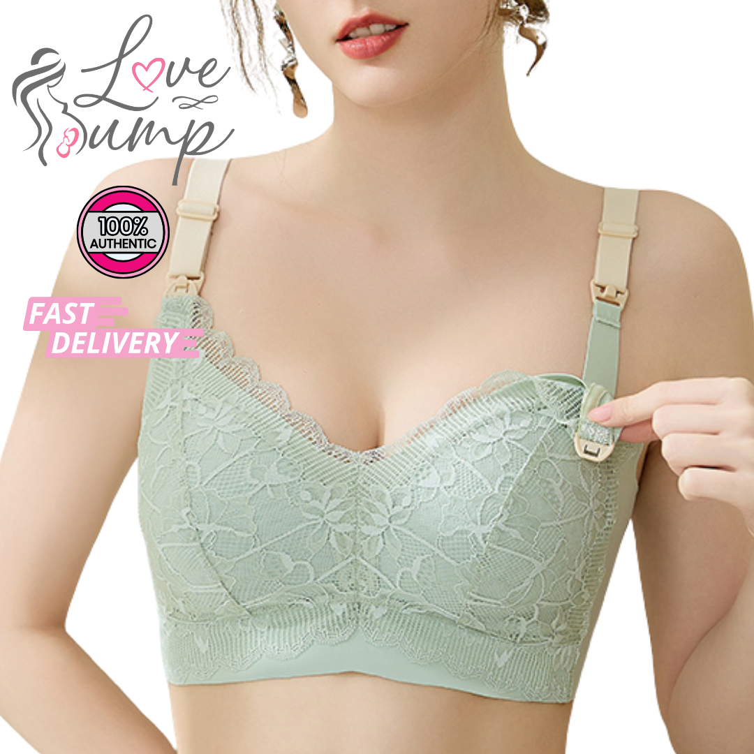 Love Bump - ToughMomma Arielle  Sexy Lace Wireless Nursing Bra for PLUS SIZE