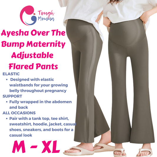 Love Bump - ToughMomma Ayesha Over The Bump Maternity Flared Pants