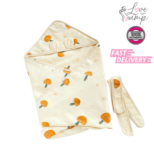 Love Bump - ToughMomma Brielle Bamboo Muslin Cotton Receiving Blanket/Towel (0-2 years old)